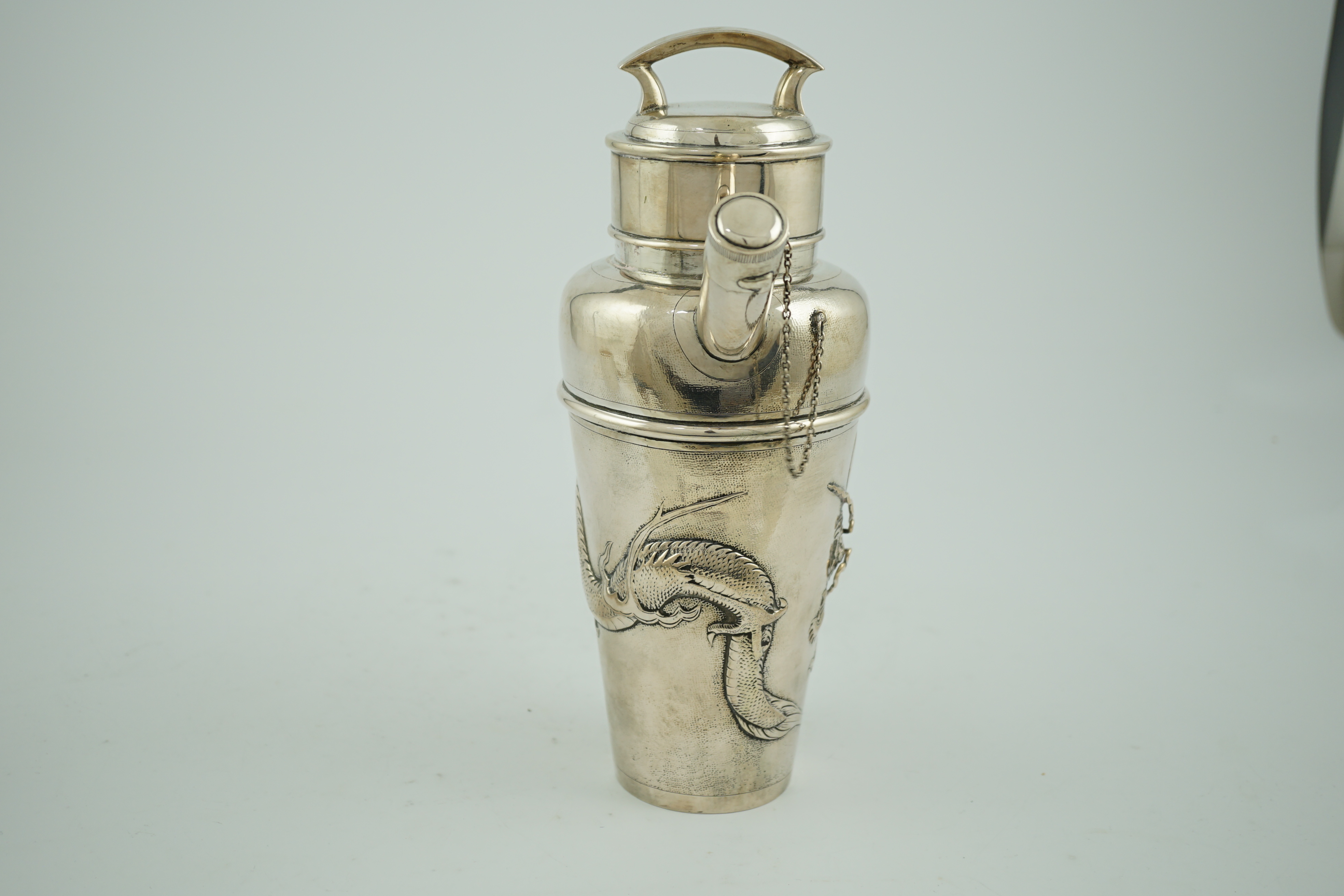 An early 20th century Japanese silver cocktail shaker